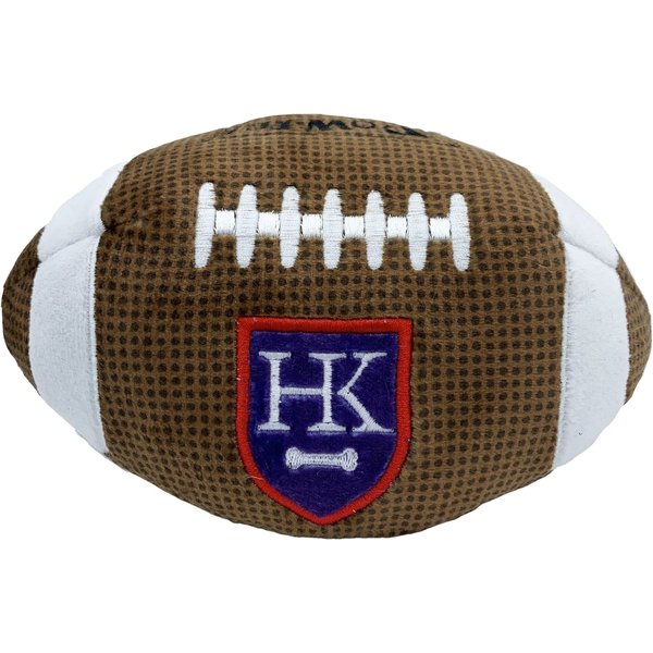 Pet Life Pugskin Durable Oxford Nylon & Mesh Plush Squeaky Football Dog Toy