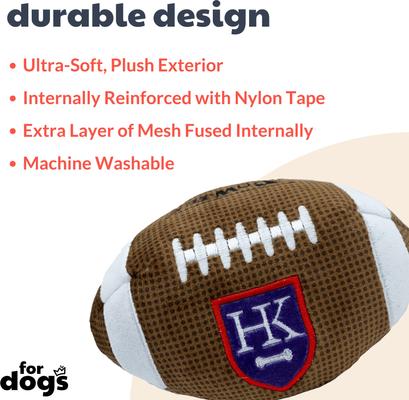 Show full view: Huxley & Kent Dog Power Plush HK Football Dog Toy, Brown/White, Small slide 2 of 8
