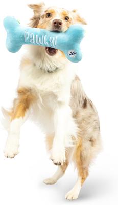 Show full view: Huxley & Kent Dog Power Plush It's My Barkday Bone Dog Toy, Blue/Multicolor, Small slide 7 of 10