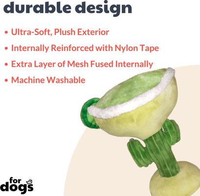 Show full view: Huxley & Kent Dog Power Plush Margarita Loco Dog Toy, Green, Large slide 2 of 7