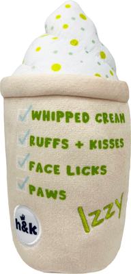 Show full view: Huxley & Kent Dog Power Plush Matcha Pee Latte Dog Toy, Green/Pink, Small slide 7 of 8