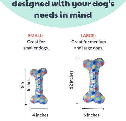 Show full view: Huxley & Kent Dog Power Plush Party Time Bone Blue Dog Toy, Blue, Large slide 3 of 11