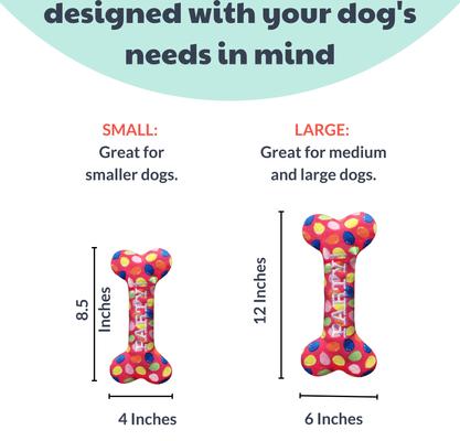 Show full view: Huxley & Kent Dog Power Plush Party Time Bone Pink Dog Toy, Pink, Large slide 4 of 10