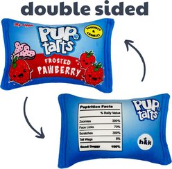 Huxley & Kent Dog Power Plush Pup-Tarts Frosted Pawberry Dog Toy, Blue/Red, Large