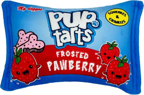 Show full view: Huxley & Kent Dog Power Plush Pup-Tarts Frosted Pawberry Dog Toy, Blue/Red, Large slide 6 of 8