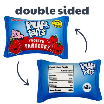 Show full view: Huxley & Kent Dog Power Plush Pup-Tarts Frosted Pawberry Dog Toy, Blue/Red, Small slide 1 of 8