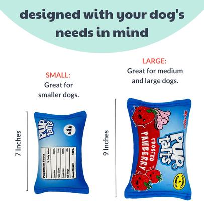 Show full view: Huxley & Kent Dog Power Plush Pup-Tarts Frosted Pawberry Dog Toy, Blue/Red, Small slide 3 of 8