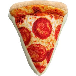 Huxley & Kent Dog Power Plush Puperoni Pizza Dog Toy, Yellow, Large