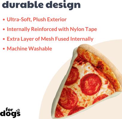 Show full view: Huxley & Kent Dog Power Plush Puperoni Pizza Dog Toy, Yellow, Large slide 3 of 6