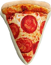 Huxley & Kent Dog Power Plush Puperoni Pizza Dog Toy, Yellow, Small