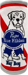 Huxley & Kent Dog Power Plush Pups Blue Ribbon Dog Toy, White/Red/Blue, Large