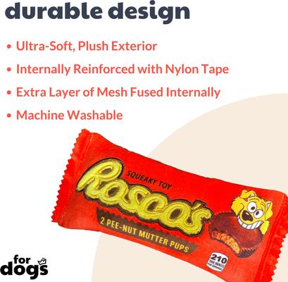 Show full view: Huxley & Kent Dog Power Plush Roscos Dog Toy, Orange, Small slide 2 of 5