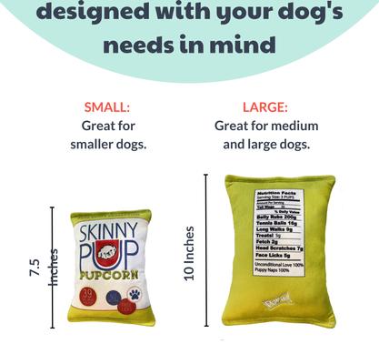 Show full view: Huxley & Kent Dog Power Plush Skinny Pup Dog Toy, White/Green/Red, Small slide 3 of 7