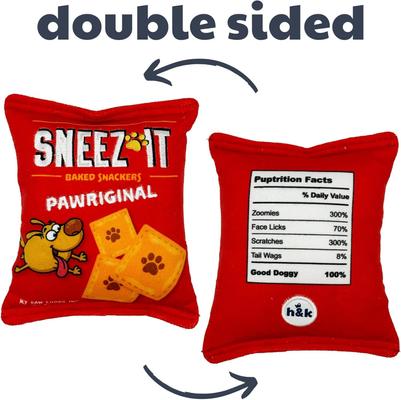 Show full view: Huxley & Kent Dog Power Plush Sneeze-It Dog Toy, Red/Orange, Large slide 1 of 7