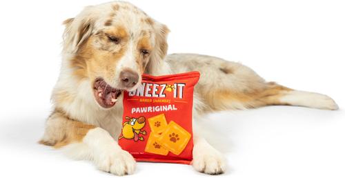 Show full view: Huxley & Kent Dog Power Plush Sneeze-It Dog Toy, Red/Orange, Large slide 5 of 7