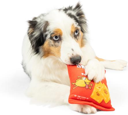 Show full view: Huxley & Kent Dog Power Plush Sneeze-It Dog Toy, Red/Orange, Large slide 4 of 7