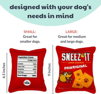 Show full view: Huxley & Kent Dog Power Plush Sneeze-It Dog Toy, Red/Orange, Small slide 3 of 7