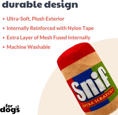 Show full view: Huxley & Kent Dog Power Plush Snif Dog Toy, Red, Small slide 2 of 5