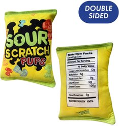 Huxley & Kent Dog Power Plush Sour Scratch Dog Toy, Green/Black, Small