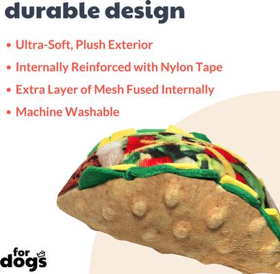 Show full view: Huxley & Kent Dog Power Plush Taco Tuesday Dog Toy, Brown, Large slide 2 of 10