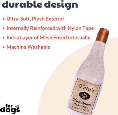 Show full view: Huxley & Kent Dog Power Plush Toto's Pawdka Dog Toy, Gray, Large slide 2 of 11