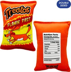 Huxley & Kent Dog Power Plush Treatos Snacks Dog Toy, Orange, Large