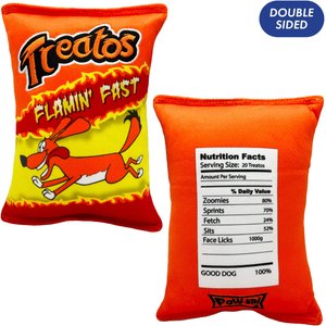 Huxley & Kent Dog Power Plush Treatos Snacks Dog Toy, Orange, Large