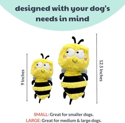 Show full view: Huxley & Kent Dog Slappies Buzz Bee Dog Toy, Yellow/Black, Large slide 3 of 9