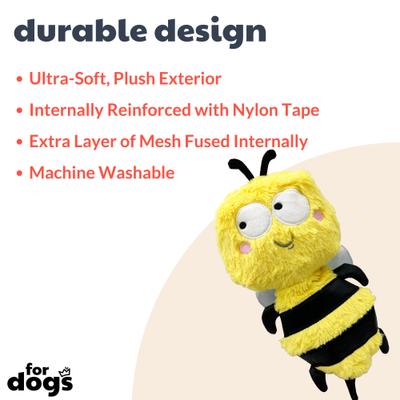 Show full view: Huxley & Kent Dog Slappies Buzz Bee Dog Toy, Yellow/Black, Small slide 2 of 9