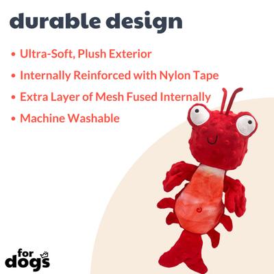 Show full view: Huxley & Kent Dog Slappies Claude Lobster Dog Toy, Red, Large slide 2 of 10