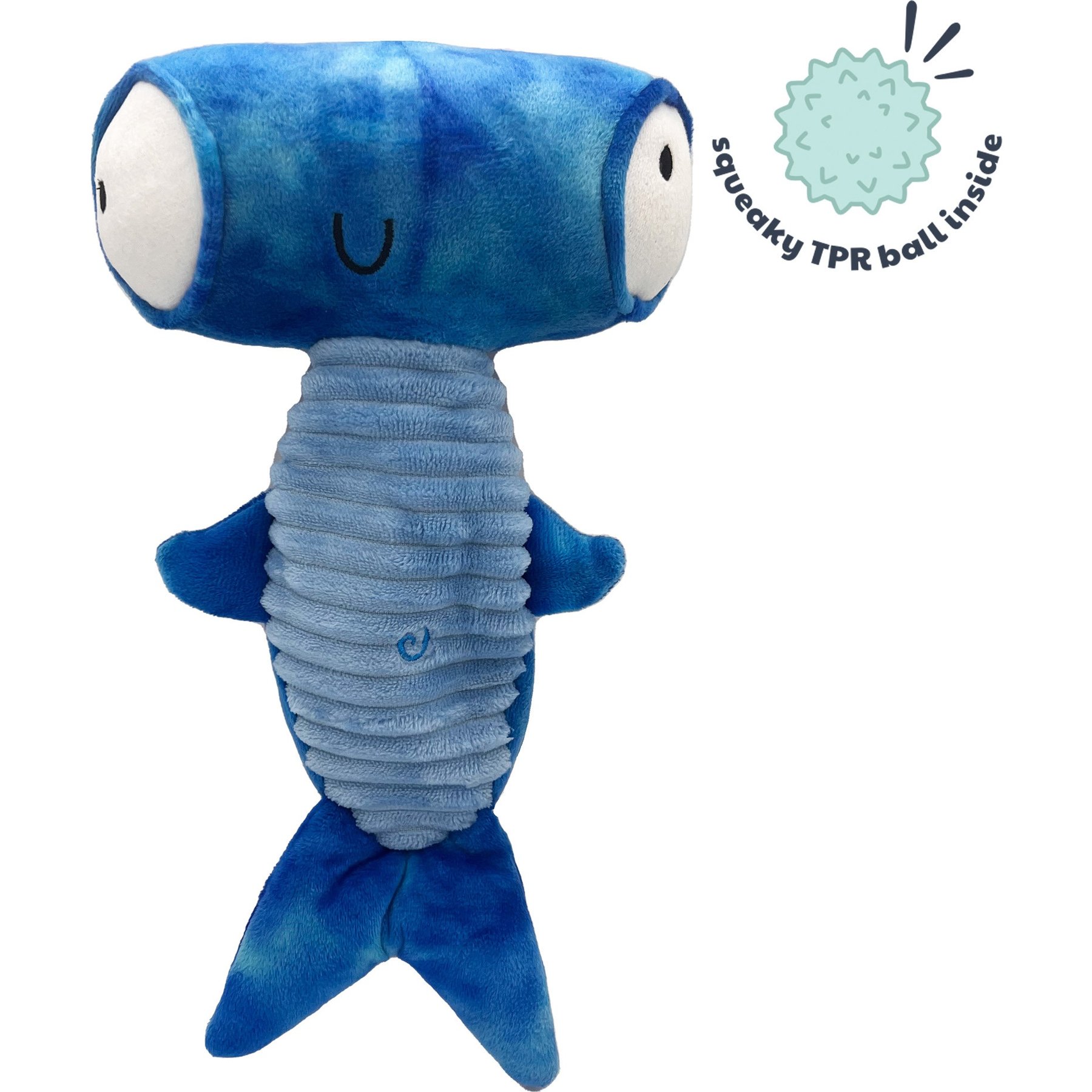 Huxley & Kent Dog Slappies Jack Hammerhead Dog Toy, Blue, Small