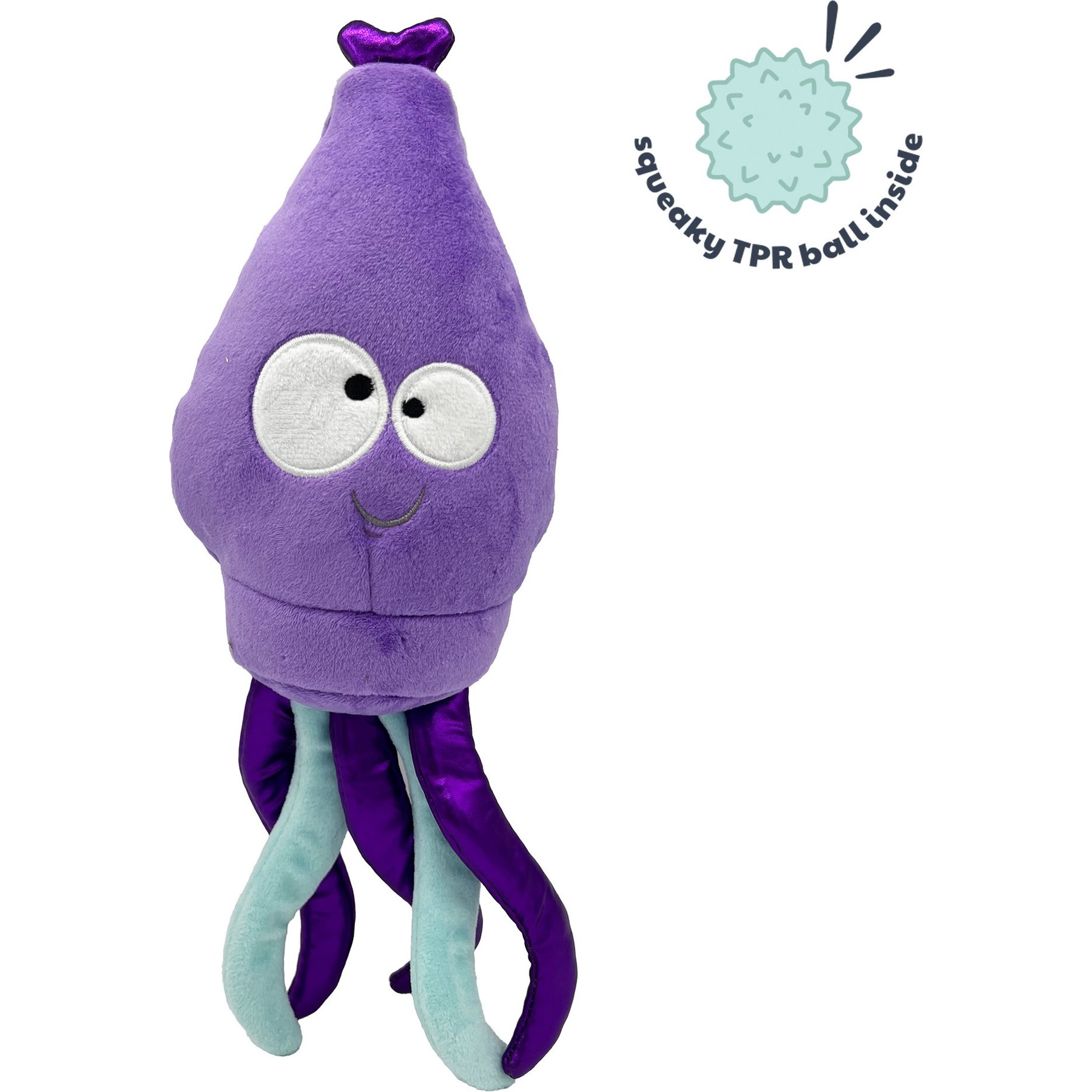 Huxley & Kent Dog Slappies Squiggly Squid Dog Toy, Purple, Large
