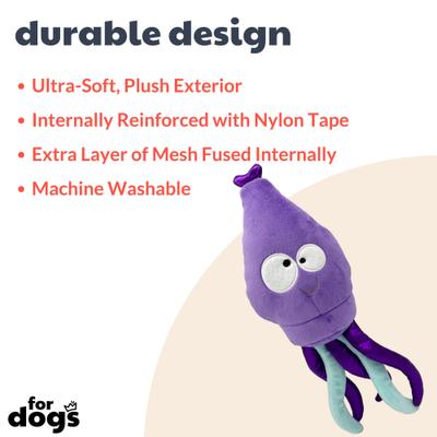 Show full view: Huxley & Kent Dog Slappies Squiggly Squid Dog Toy, Purple, Large slide 2 of 8