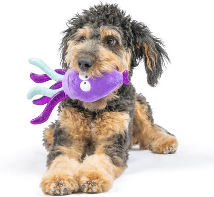 Show full view: Huxley & Kent Dog Slappies Squiggly Squid Dog Toy, Purple, Small slide 7 of 8