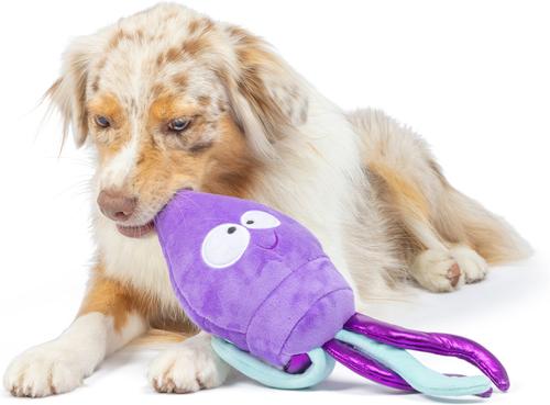 Show full view: Huxley & Kent Dog Slappies Squiggly Squid Dog Toy, Purple, Small slide 5 of 8