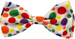 Huxley & Kent Happy Barkday Dog & Cat Bow Tie, White/Multicolor, Small