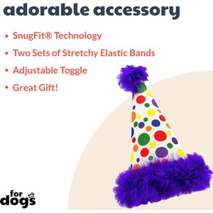 Huxley & Kent Happy Barkday Dog & Cat Party Hat, White/Multicolor, Large