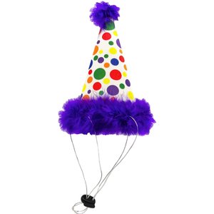 Huxley & Kent Happy Barkday Dog & Cat Party Hat, White/Multicolor, Small
