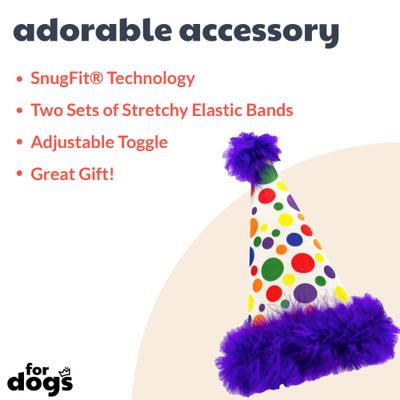 Show full view: Huxley & Kent Happy Barkday Dog & Cat Party Hat, White/Multicolor, Small slide 2 of 8