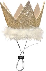 Huxley & Kent Party Crown Dog & Cat Hat, Gold, Large