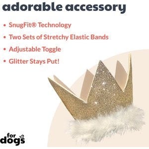 Huxley & Kent Party Crown Dog & Cat Hat, Gold, Large