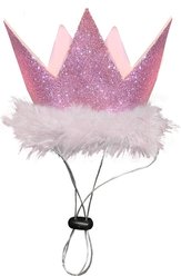 Huxley & Kent Party Crown Dog & Cat Hat, Pink, Small