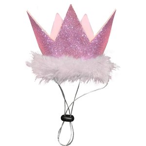 Huxley & Kent Party Crown Dog & Cat Hat, Pink, Small