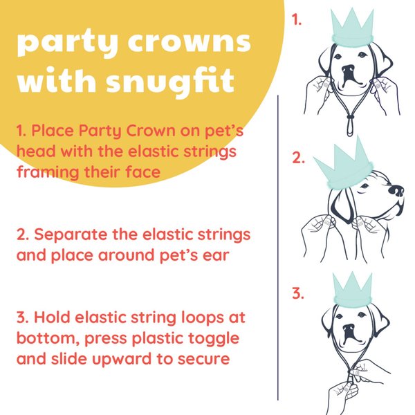 Show full view: Huxley & Kent Party Crown Dog & Cat Hat, Pink, Small slide 4 of 8