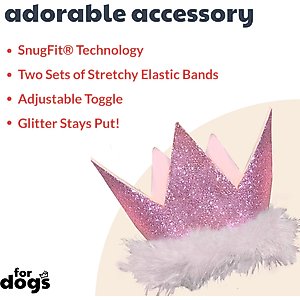 Huxley & Kent Party Crown Dog & Cat Hat, Pink, Small