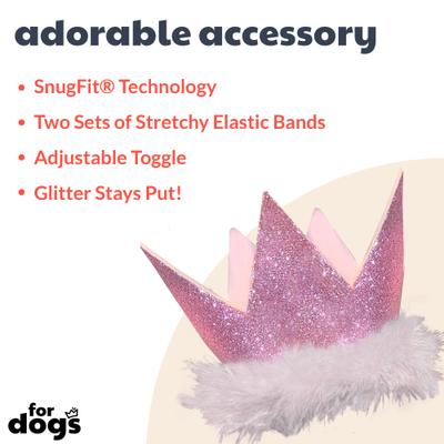 Show full view: Huxley & Kent Party Crown Dog & Cat Hat, Pink, Small slide 3 of 9