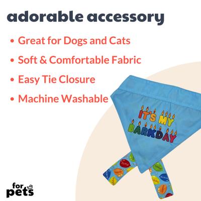 Show full view: Huxley & Kent Party Time 2.0 Dog & Cat Bandana, Blue, Small slide 2 of 9