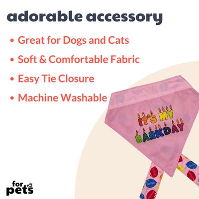 Show full view: Huxley & Kent Party Time 2.0 Dog & Cat Bandana, Pink, Small slide 2 of 9