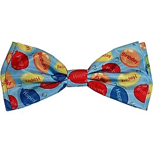 Huxley & Kent Party Time Dog & Cat Bow Tie, Blue, Small