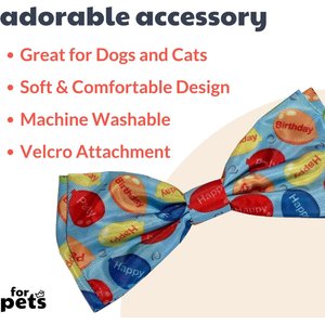 Huxley & Kent Party Time Dog & Cat Bow Tie, Blue, Small